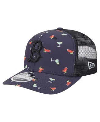 New Era - Men's Black Boston Red Sox Adventure Drinks Pattern 9SEVENTY Stretch-Snap Hat