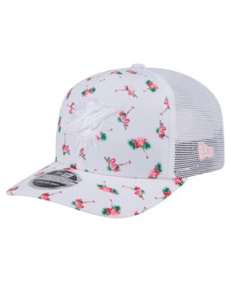 New Era - Men's White Miami Dolphins Adventure Flamingo Pattern 9SEVENTY Stretch snap Hat