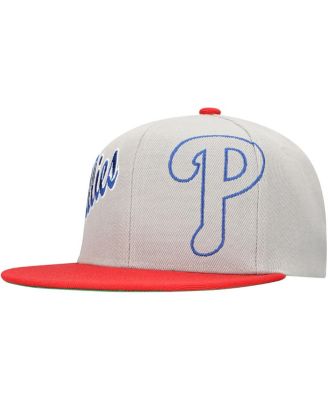 Mitchell & Ness - Men's Gray Philadelphia Phillies Knock Out Panel Snapback Hat