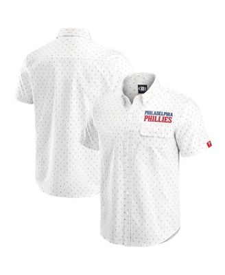 Fanatics - Men's Cream Philadelphia Phillies Printed Button-Down Shirt
