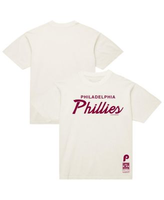 Mitchell & Ness - Men's Cream Philadelphia Phillies Script T-Shirt