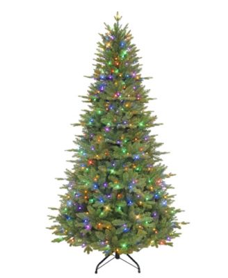 Puleo International - 7.5' Pre-Lit Gilford Pine Artificial Christmas Tree