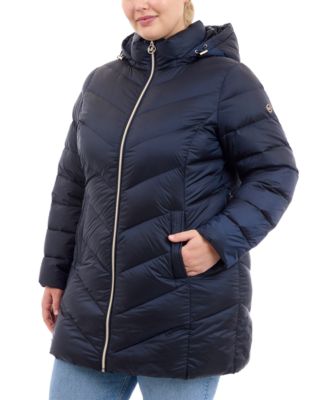 Michael Kors - Plus Size Hooded Packable Down Puffer Coat