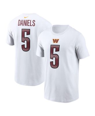 Nike - Men's Jayden Daniels White Washington Commanders Name Number T-Shirt
