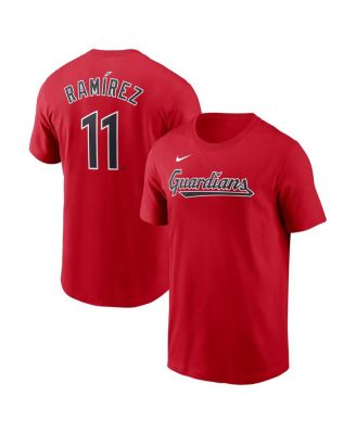 Nike - Men's Jose Ramirez Red Cleveland Guardians Fuse Name Number T-Shirt