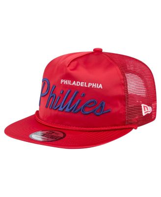 New Era - Men's Red Philadelphia Phillies Retro Satin Script Golfer Adjustable Hat