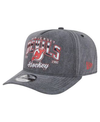 New Era - Men's Charcoal New Jersey Devils Throwback Washed A-Frame Pre-Curved 9FIFTY Snapback Hat