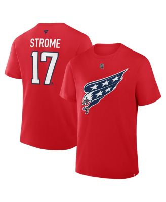 Fanatics - Men's Dylan Strome Red Washington Capitals Authentic Stack Name Number T-Shirt