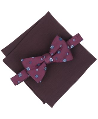 Bar III - Men's 2-Piece Admiral Neat Bow Tie and Pocket Square Set