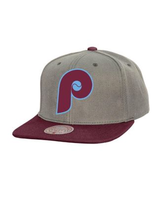 Mitchell & Ness - Men's Gray Philadelphia Phillies Cooperstown Collection Basic Flip Snapback Hat