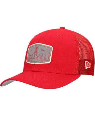New Era - Men's  Red Los Angeles Angels Labeled 9SEVENTY Stretch-Snap Adjustable Hat