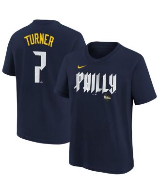 Nike - Big Boys and Girls Trea Turner Navy Philadelphia Phillies Fuse City Connect Name Number T-Shirt