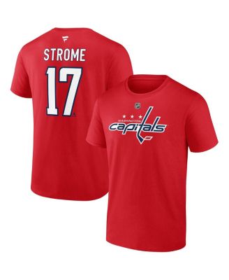 Fanatics - Men's Dylan Strome Red Washington Capitals Authentic Stack Name Number T-Shirt