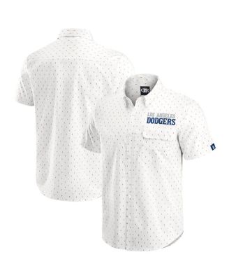 Fanatics - Men's Cream Los Angeles Dodgers Printed Button-Down Shirt