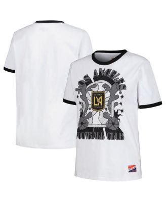 5th & Ocean - Women's by New Era White LAFC Throwback Ringer T-Shirt