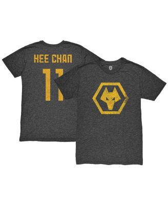 1863FC - Men's Hwang Hee-chan Heather Black Wolverhampton Wanderers Player Name Number Twisted Tri-Blend Slub T-Shirt