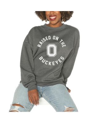 Gameday Couture - Women's  Charcoal Ohio State Buckeyes Drop Shoulder Fleece Drop Pullover Sweatshirt