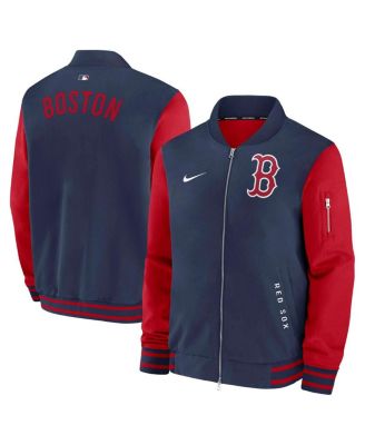 Nike - Men's Navy/Red Boston Red Sox Authentic Collection Dugout Full-Zip Bomber Jacket