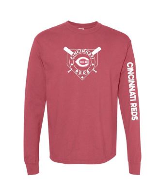 Soft As A Grape - Women's Red Cincinnati Reds Pigment Dye Long Sleeve T-Shirt