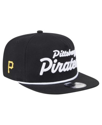 New Era - Men's Black Pittsburgh Pirates Team Text Golfer Snapback Hat