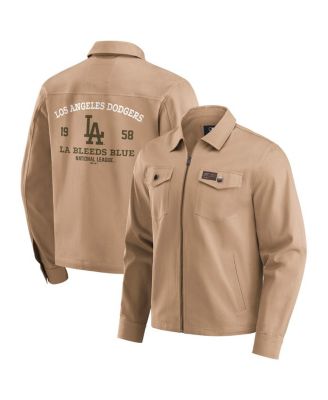 Fanatics - Men's&nbsp;Tan Los Angeles Dodgers Distressed Washed Full-Zip Jacket