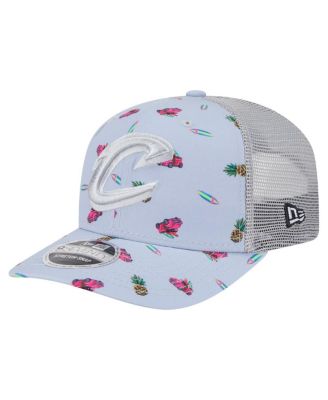 New Era - Men's Light Blue/Gray Cleveland Cavaliers Adventure Aloha Pattern 9SEVENTY Stretch-Snap Hat