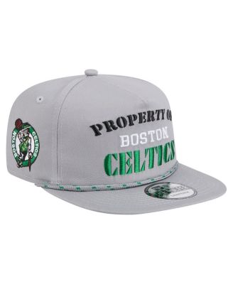 New Era - Men's Gray Boston Celtics Throwback Property Of Golfer Snapback Hat