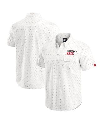Fanatics - Men's Cream Cincinnati Reds Printed Button-Down Shirt