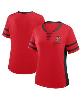 Fanatics - Women's Red/Black Texas Tech Red Raiders Be Fearless Athena Lace-Up T-Shirt