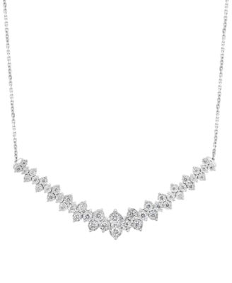 EFFY Collection - Diamond Cluster 18" Statement Necklace (1 ct. t.w.) in 14k White Gold