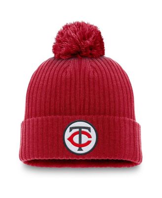 Nike - Men's Red Minnesota Twins Cooperstown Collection Patch Cuffed Knit Hat with Pom