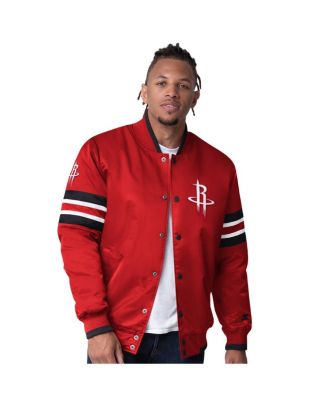Starter - Men's Red Houston Rockets Scout Varsity Satin Full-Snap Jacket
