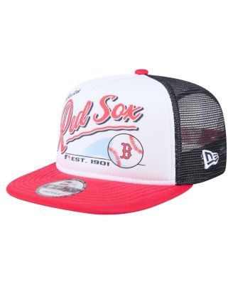 New Era - Men's White/Red Boston Red Sox Retro Script Trucker 9FIFTY Snapback Hat