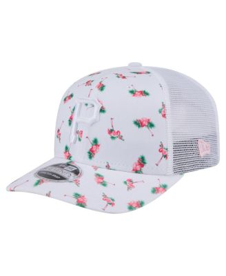 New Era - Men's&nbsp;White Pittsburgh Pirates Flamingo Mesh Back 9SEVENTY Stretch-Snap Hat