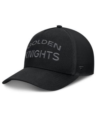 Fanatics - Men's Black Vegas Golden Knights Authentic Pro Road Stack Text A-Frame Adjustable Hat