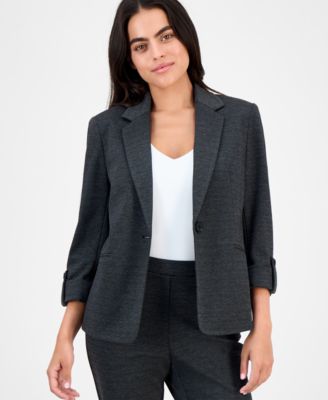 AK Anne Klein - Women's Notch-Lapel Button-Front Jacket