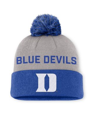 Nike - Men's Gray/Royal Duke Blue Devils Primetime Peak Cuffed with Pom Knit Hat