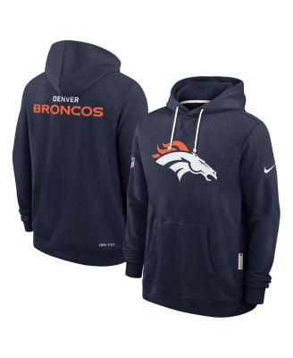 Nike - Men's Navy Denver Broncos Sideline Standard Issue Initial Home Dri-FIT Hoodie