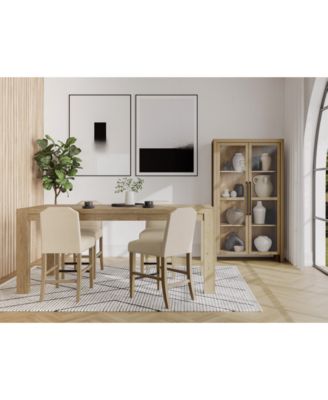 Furniture - 5pc Counter Height Dining Set (Davie Rectangular Table & 4 Hinsen Stools)