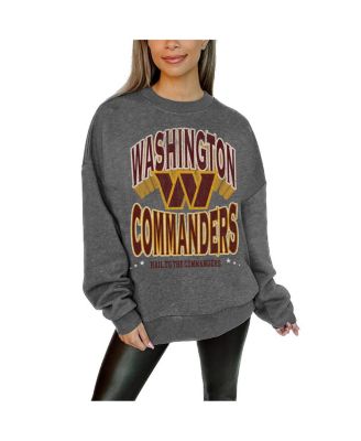 Gameday Couture - Women's Charcoal Washington Commanders Long Weekend Premium Fleece Drop Shoulder Pullover Sweatshirt