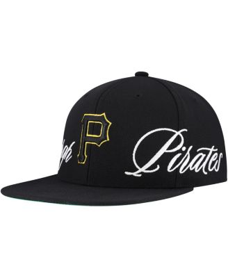 Mitchell & Ness - Men's Black Pittsburgh Pirates Just Don x MLB Lux Script Snapback Hat