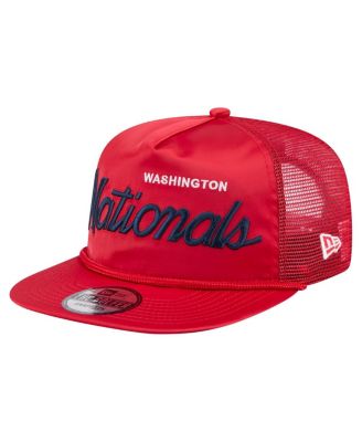 New Era - Men's Red Washington Nationals Retro Satin Script Golfer Adjustable Hat