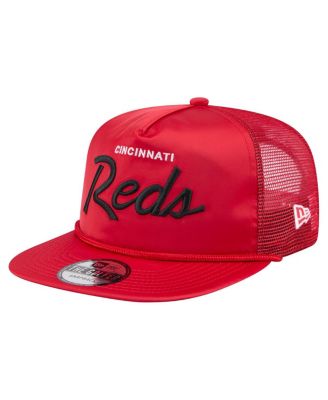New Era - Men's Red Cincinnati Reds Retro Satin Script Golfer Adjustable Hat