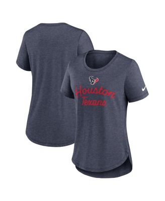 Nike - Women's Navy Houston Texans Script Tri-Blend T-Shirt