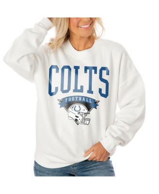 Gameday Couture - Women's White Indianapolis Colts Oversized Yard Line Tri-Blend Pullover Sweatshirt