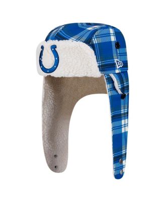 New Era - Royal Indianapolis Colts Sideline Plaid Sherpa Trapper Hat