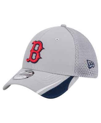 New Era - Men's Gray Boston Red Sox Linear 39THIRTY Flex-Fit Hat