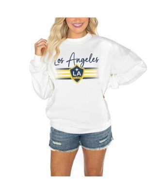 Gameday Couture - Women's White LA Galaxy Matchday Crewneck Drop Shoulder Sweatshirt