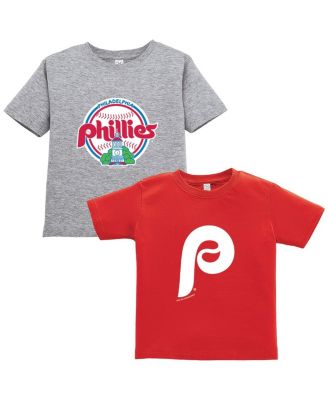 Soft As A Grape - Toddler Red/Gray Philadelphia Phillies Cooperstown Collection Two-Pack T-Shirt Set