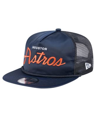 New Era - Men's Navy Houston Astros Retro Satin Script Golfer Adjustable Hat